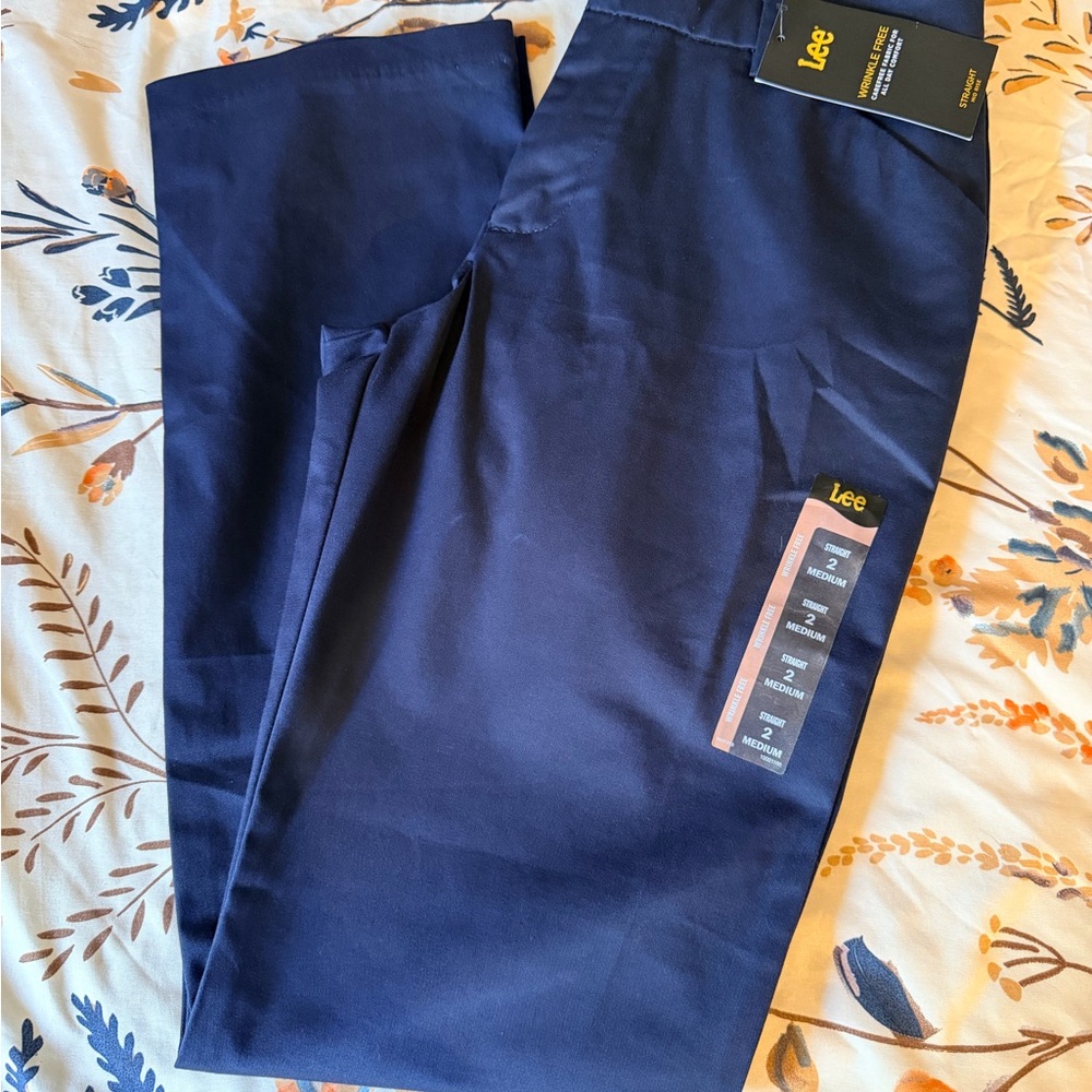 Lee Women's Navy Straight-Leg Pants
